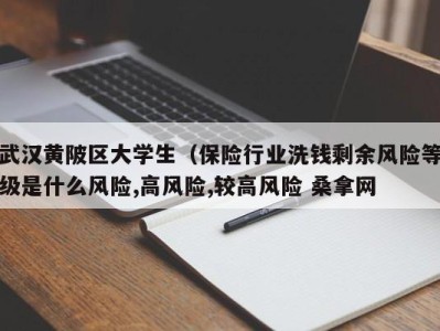 石家庄武汉黄陂区大学生（保险行业洗钱剩余风险等级是什么风险,高风险,较高风险 桑拿网